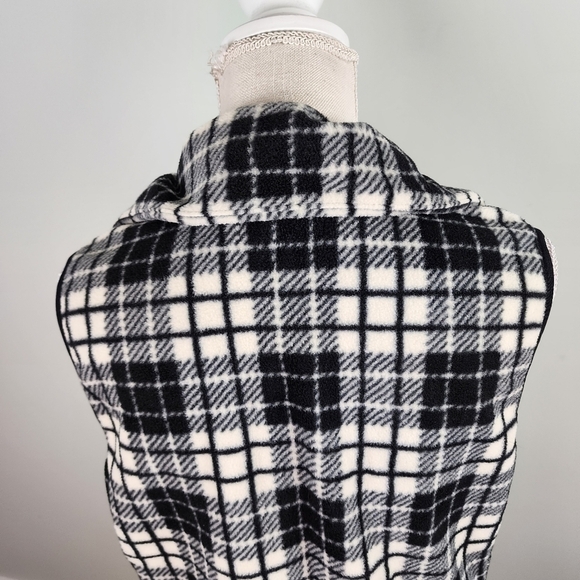 Chaps Women’s Full Zipper Plaid Fleece Vest With Pockets Size Large - Picture 6 of 9